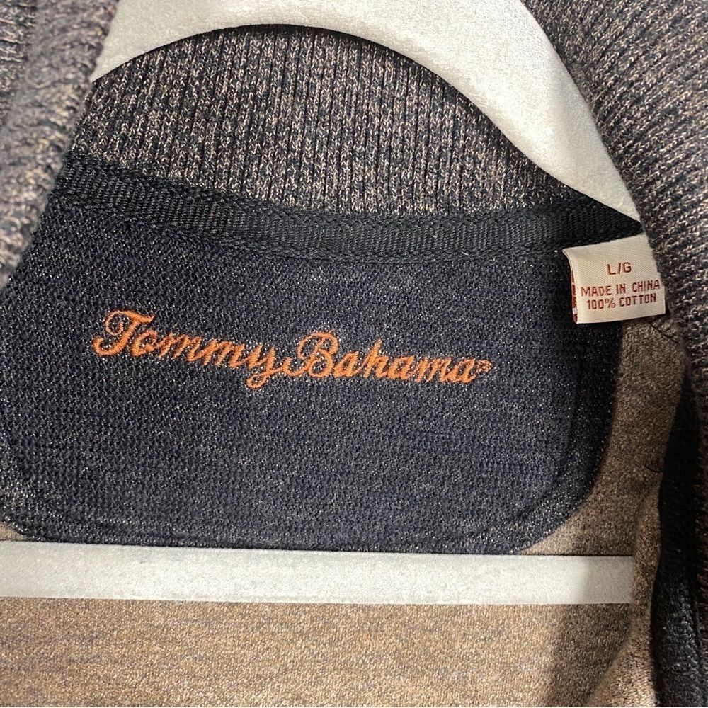 Tommy Bahama Full Zip Jacket Mens Size Large Mock Neck Cotton Knit - Picture 5 of 5